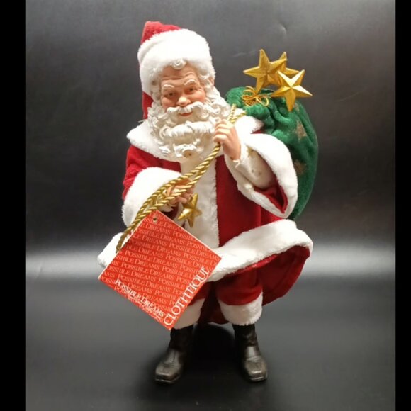 2005 Clothtique Possible Dreams "Catch a Falling Star" Wind up Musical Santa - Picture 3 of 5